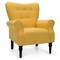 Costway Modern Accent Chair w/ Tufted Backrest & Rubber Wood Legs